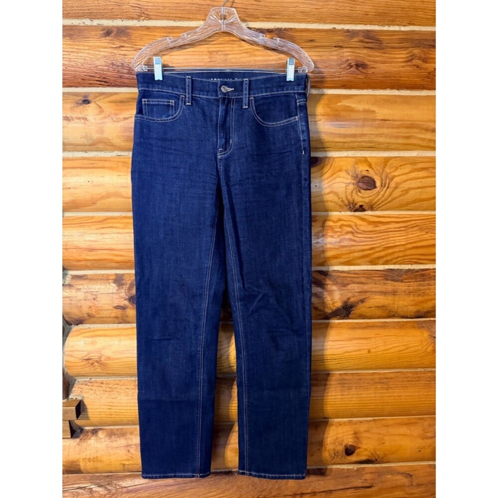 American Eagle Women’s High Rise Straight-Leg Jeans in Dark Indigo